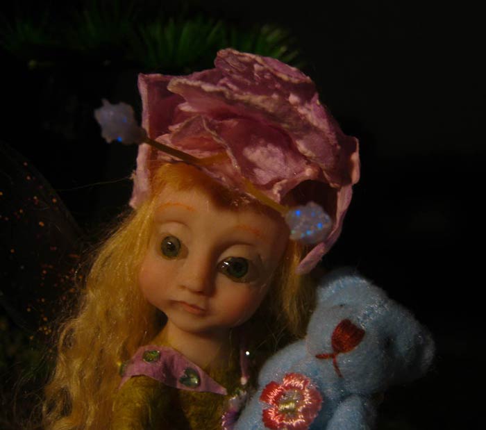Ooak Baby Fairy Melina and Teddy Bear